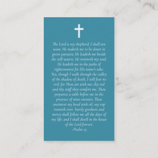 フォト海ビーチメモリアル祈りの言葉カード コーリングカード (裏面)