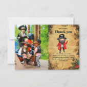 フォト海賊をテーマにした誕生日パーティー サンキューカード (正面)