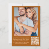 フォト燃えたオレンジ色の水の色ワイルドフラワー結婚ズ 招待状 (裏面)