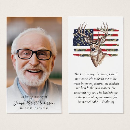 フォト狩りスタグメモリアル祈りの言葉カード (正面&裏面)