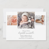フォト生まれたばかりのコラージュ誕生 案内状 (裏面)