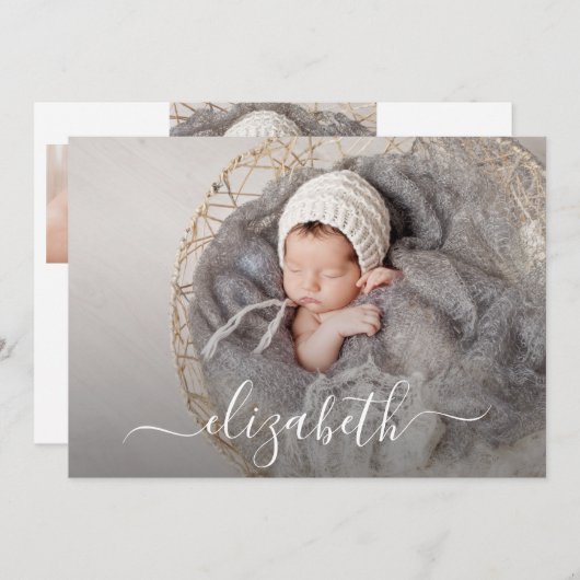 フォト生まれたばかりのコラージュ誕生 案内状 (正面/裏面)