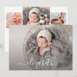 フォト生まれたばかりのコラージュ誕生 案内状