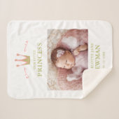 フォト生まれたばかりのユニセックスクラウン私たちの小さなプリンセス シェルパブランケット (正面(横))