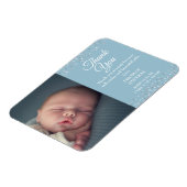 フォト男の赤ちゃんスクリプトありがとうございました誕生のお知らせ マグネット (左側)