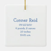 フォト男の赤ちゃんブルーベビーズ初めてのクリスマス セラミックオーナメント (裏面)