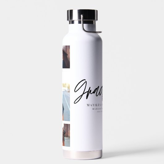 フォト白黒の卒業モダンスエレガントト ウォーターボトル (左面)