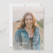 フォト白黒の卒業 サンキューカード (正面)