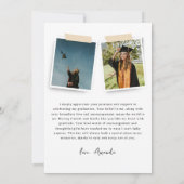 フォト白黒の卒業 サンキューカード (裏面)