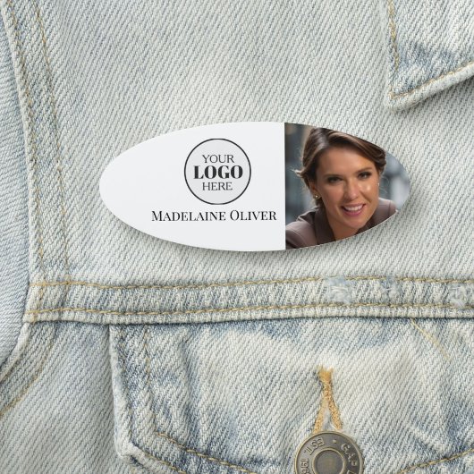 フォト白黒ロシンプルゴ楕円 名札