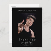 フォト白黒感謝してい卒業あなた ポストカード (正面/裏面)