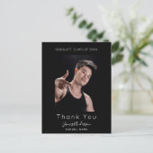 フォト白黒感謝してい卒業あなた ポストカード (スタンド正面)
