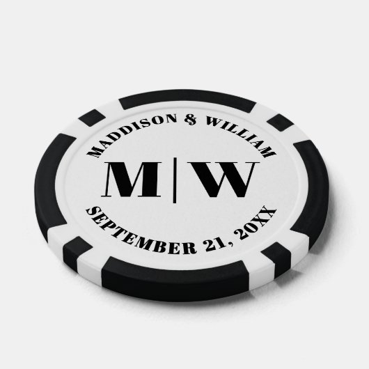フォト白黒結婚式の引き出物 ポーカーチップ (シングル)