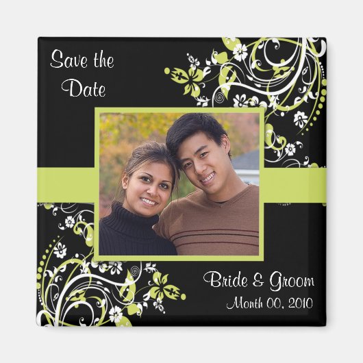 フォト磁石の日付を保存 マグネット (正面)