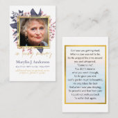 フォト祈りの言葉カード生命の記念お祝い 名刺 (正面/裏面)