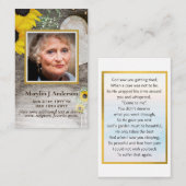 フォト祈りの言葉カード生命の記念お祝い 名刺 (正面/裏面)