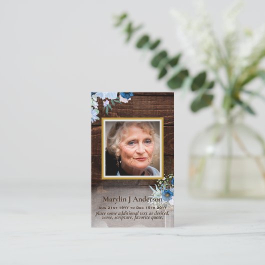 フォト祈りの言葉カード生命の記念お祝い 名刺 (スタンド正面)