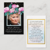 フォト祈りの言葉カード生命の記念お祝い 名刺 (正面/裏面)