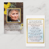 フォト祈りの言葉カード生命の記念お祝い 名刺 (正面/裏面)