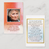 フォト祈りの言葉カード生命の記念お祝い 名刺 (正面/裏面)