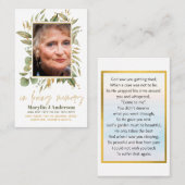 フォト祈りの言葉カード生命の記念お祝い 名刺 (正面/裏面)