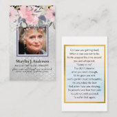 フォト祈りの言葉カード生命の記念お祝い 名刺 (正面/裏面)