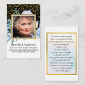 フォト祈りの言葉カード生命の記念お祝い 名刺 (正面/裏面)