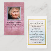 フォト祈りの言葉カード生命の記念お祝い 名刺 (正面/裏面)