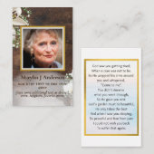 フォト祈りの言葉カード生命の記念お祝い 名刺 (正面/裏面)