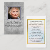 フォト祈りの言葉カード生命の記念お祝い 名刺 (正面/裏面)