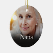 フォト祖母おばあちゃん定義ピンク セラミックオーナメント (右)