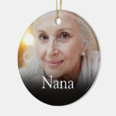 フォト祖母おばあちゃん定義ピンク セラミックオーナメント (左)