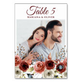 フォト秋オータムミックス結婚フローラ テーブルナンバー (裏面)