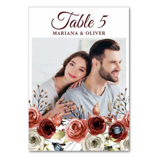 フォト秋オータムミックス結婚フローラ テーブルナンバー (裏面)