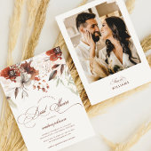 フォト秋フローラ秋の書道ブライダルシャワー 招待状