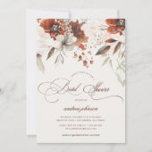フォト秋フローラ秋の書道ブライダルシャワー 招待状 (正面)