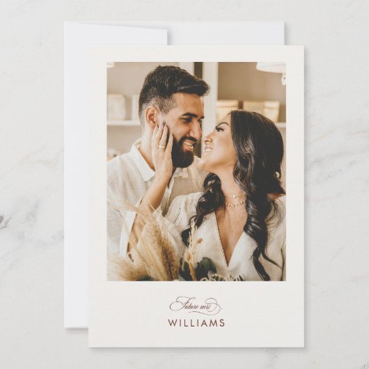 フォト秋フローラ秋の書道ブライダルシャワー 招待状 (裏面)