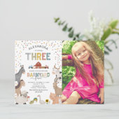 フォト納屋周囲の庭ファーム3rd誕生日招待状 招待状 (スタンド正面)