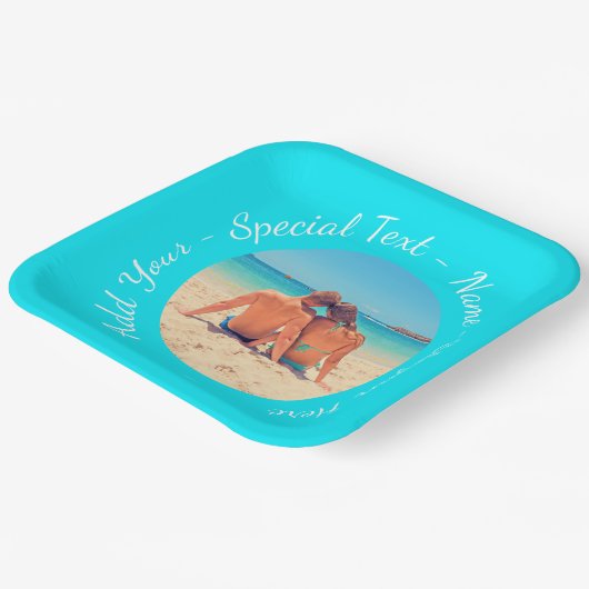 フォト紙のプレートとカスタム文字と色 ペーパープレート (傾斜あり)