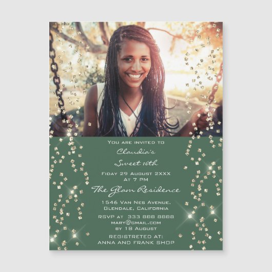 フォト紙吹雪ブライダルシャワー誕生日グリーンウッド (正面)