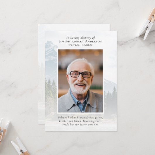 フォト素晴らしアウトドアリバーメモリアル祈りの言葉カード 招待状 (正面/裏面インサイチュ)