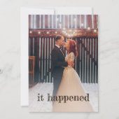 フォト素朴たった今結婚しましたボホ披露宴 招待状 (正面)