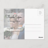 フォト素朴ウッドフローラ結婚のモダン感謝 ポストカード (裏面)