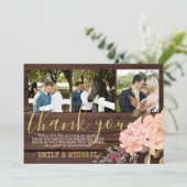 フォト素朴サンキューカード桃バラ サンキューカード (スタンド正面)