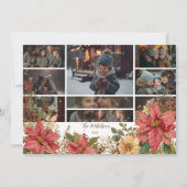 フォト素朴ストッキングとポインセティアスのクリスマス シーズンカード (正面)