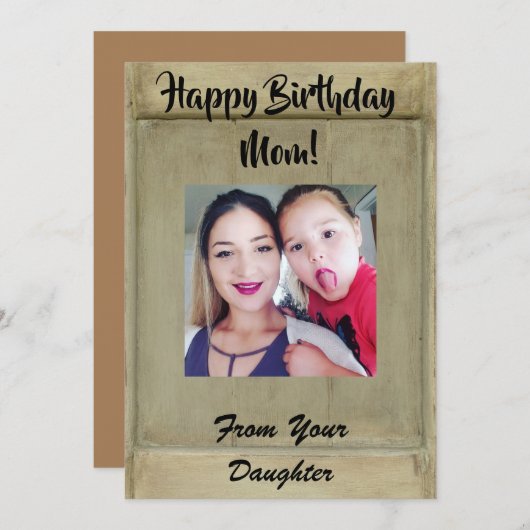 フォト素朴マム誕生日 シーズンカード (正面/裏面)
