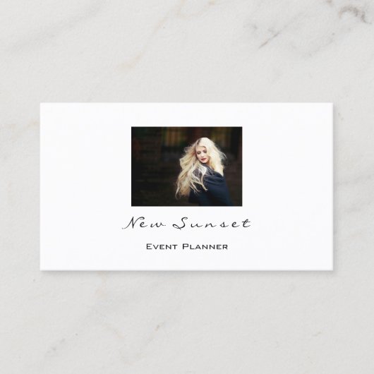 フォト結婚イベントプランナーの白のみ 名刺 (正面)