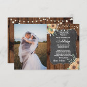 フォト結婚サンキューカード婚約ひまわり 招待状 (正面/裏面)