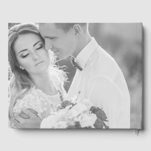 フォト結婚ズゲストブック – ホワイト文字オーバーレイ ゲストブック (裏面)