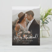 フォト結婚タイポグラフィと披露宴パーティー 招待状 (スタンド正面)